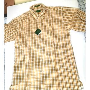 Carven Monsieur L Large Short Sleeve Button Shirt Yellow Plaid New